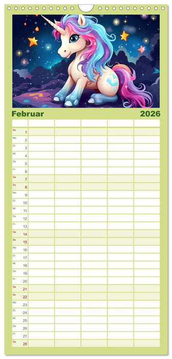 Unicorns! Lustige Einhörner. Witzige Einhornsprüche und Weisheiten (CALVENDO Familienplaner 2026)