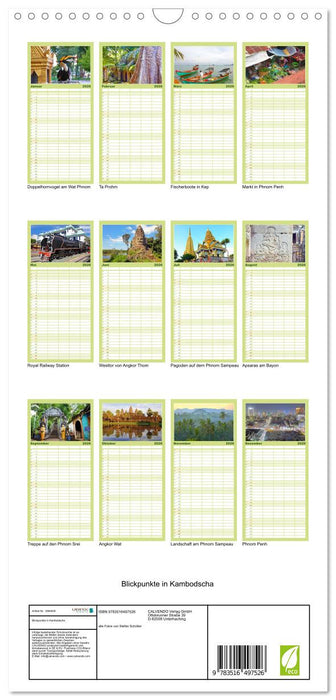 Blickpunkte in Kambodscha (CALVENDO Familienplaner 2026)