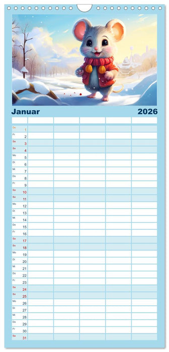 Mausiges Spektakel. Zauberhafter Maus-Alltag (CALVENDO Familienplaner 2026)