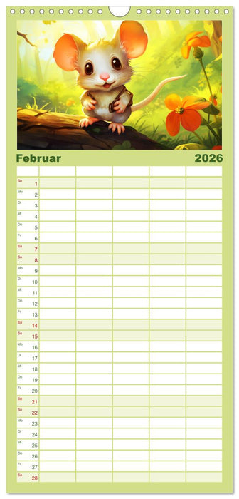 Mausiges Spektakel. Zauberhafter Maus-Alltag (CALVENDO Familienplaner 2026)