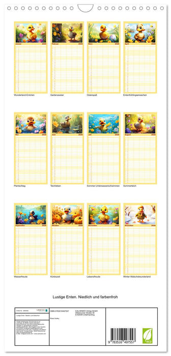 Lustige Enten. Niedlich und farbenfroh (CALVENDO Familienplaner 2026)