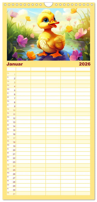 Lustige Enten. Niedlich und farbenfroh (CALVENDO Familienplaner 2026)