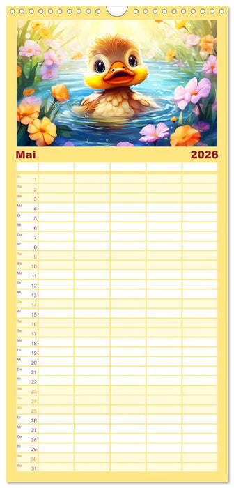 Lustige Enten. Niedlich und farbenfroh (CALVENDO Familienplaner 2026)