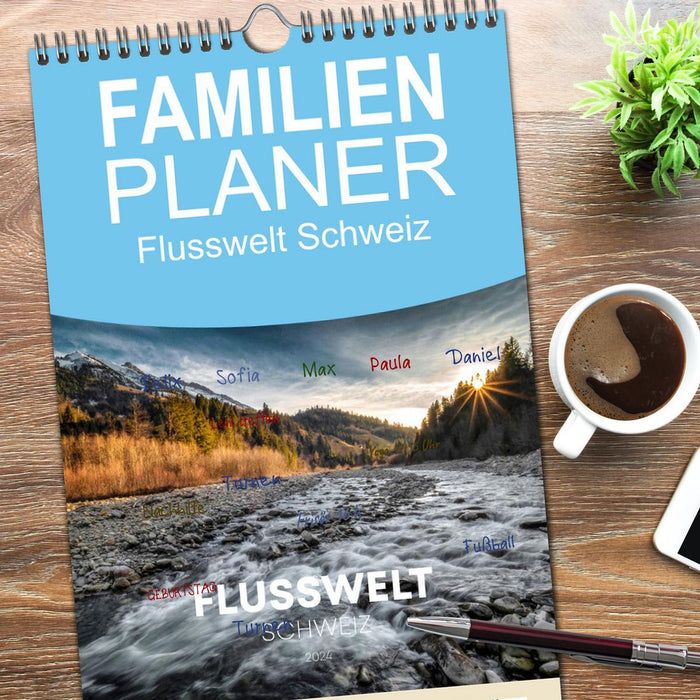 Flusswelt Schweiz (CALVENDO Familienplaner 2026)