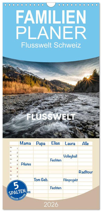 Flusswelt Schweiz (CALVENDO Familienplaner 2026)