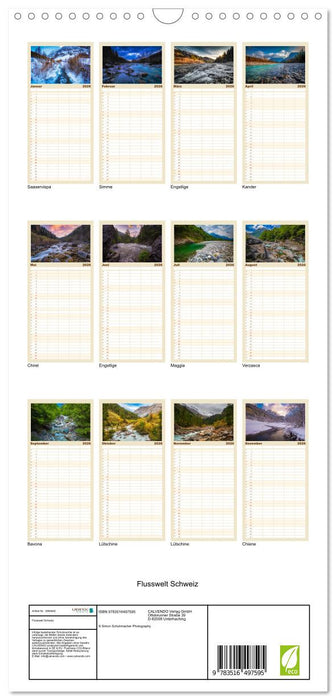 Flusswelt Schweiz (CALVENDO Familienplaner 2026)