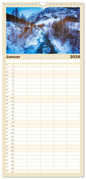 Flusswelt Schweiz (CALVENDO Familienplaner 2026)