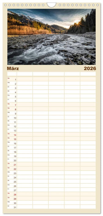 Flusswelt Schweiz (CALVENDO Familienplaner 2026)