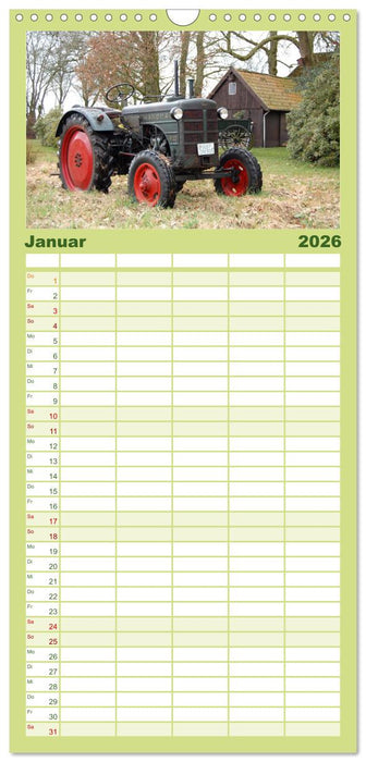 Historische Traktoren 2026 (CALVENDO Familienplaner 2026)