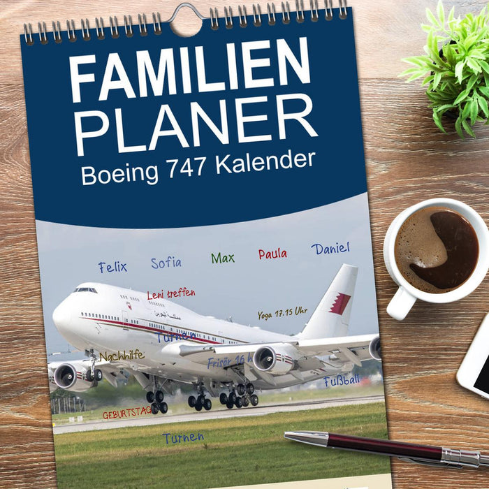Boeing 747 Kalender (CALVENDO Familienplaner 2026)