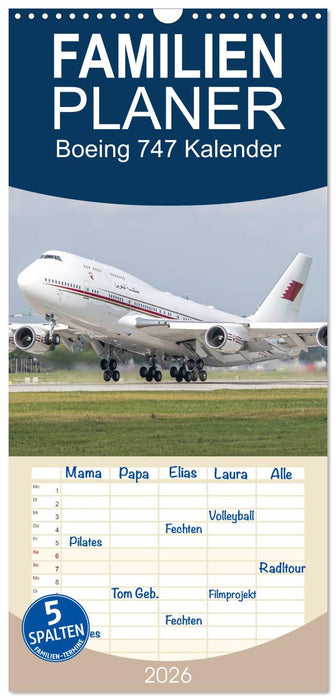Boeing 747 Kalender (CALVENDO Familienplaner 2026)