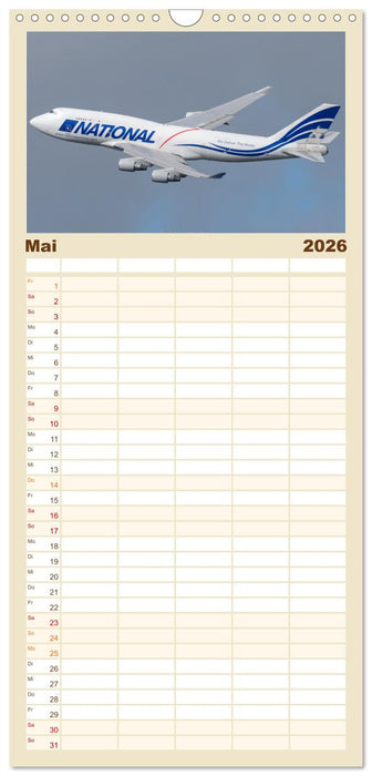 Boeing 747 Kalender (CALVENDO Familienplaner 2026)