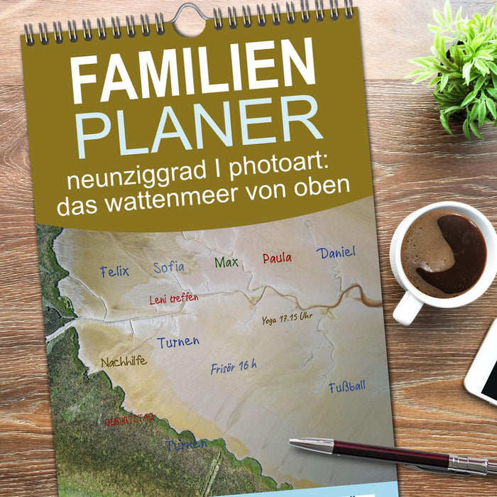 neunziggrad I photoart: das wattenmeer von oben (CALVENDO Familienplaner 2026)