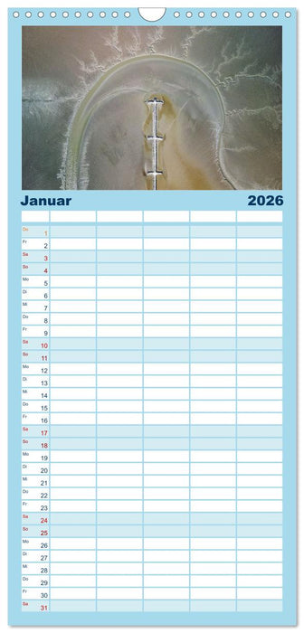 neunziggrad I photoart: das wattenmeer von oben (CALVENDO Familienplaner 2026)