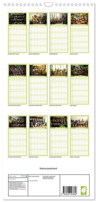 Kaktuszauberland (CALVENDO Familienplaner 2026)