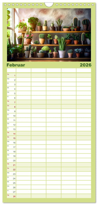Kaktuszauberland (CALVENDO Familienplaner 2026)