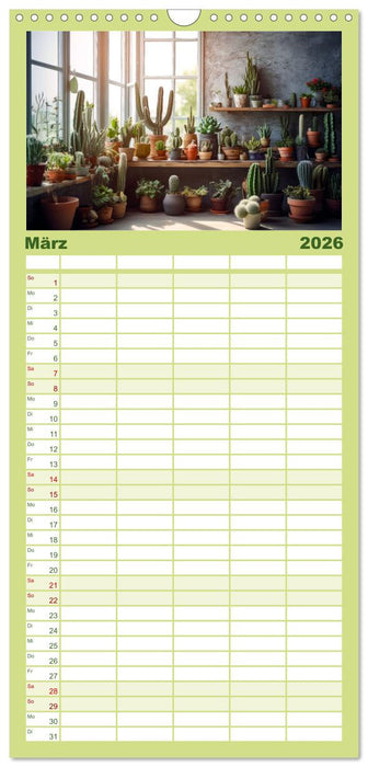 Kaktuszauberland (CALVENDO Familienplaner 2026)