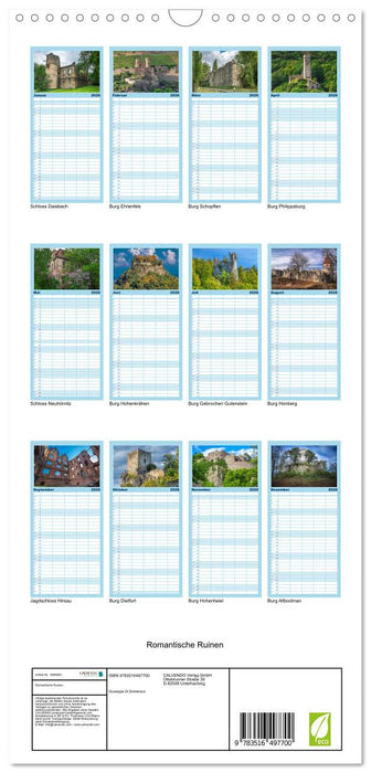 Romantische Ruinen (CALVENDO Familienplaner 2026)