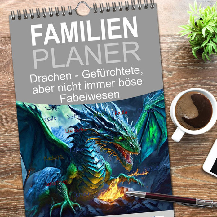 Drachen - Gefürchtete, aber nicht immer böse Fabelwesen (CALVENDO Familienplaner 2026)