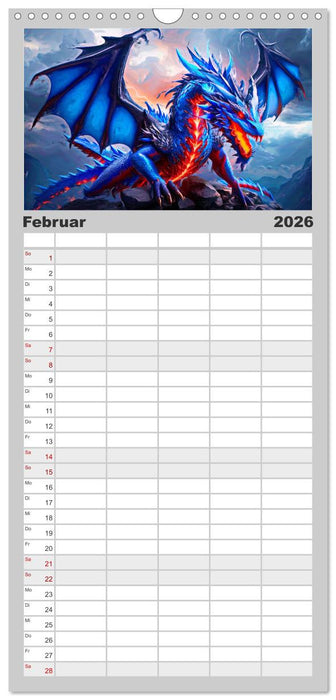 Drachen - Gefürchtete, aber nicht immer böse Fabelwesen (CALVENDO Familienplaner 2026)