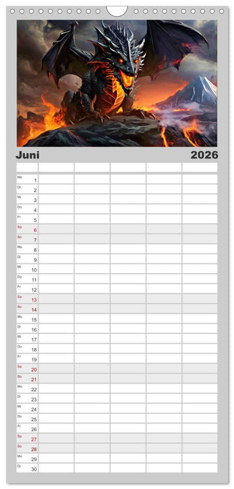 Drachen - Gefürchtete, aber nicht immer böse Fabelwesen (CALVENDO Familienplaner 2026)
