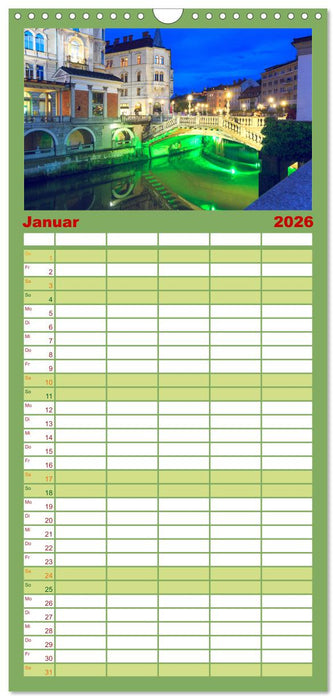 Ljubljana - Sloweniens wunderschöne Hauptstadt (CALVENDO Familienplaner 2026)