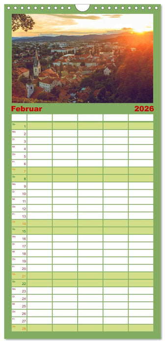 Ljubljana - Sloweniens wunderschöne Hauptstadt (CALVENDO Familienplaner 2026)