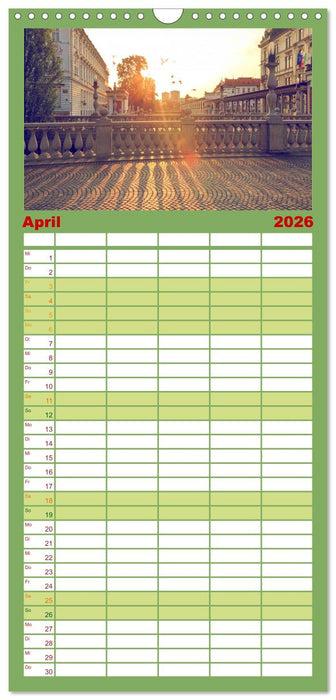 Ljubljana - Sloweniens wunderschöne Hauptstadt (CALVENDO Familienplaner 2026)