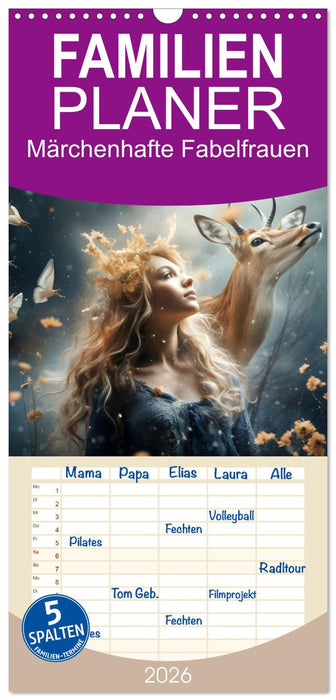 Märchenhafte Fabelfrauen (CALVENDO Familienplaner 2026)