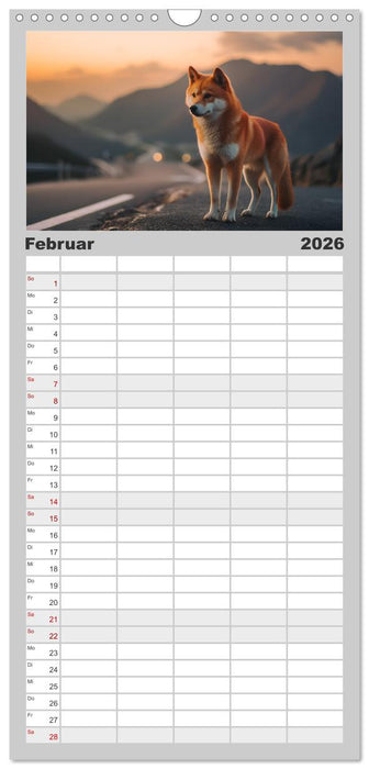 Shiba Inu - Stolz und Anmut (CALVENDO Familienplaner 2026)