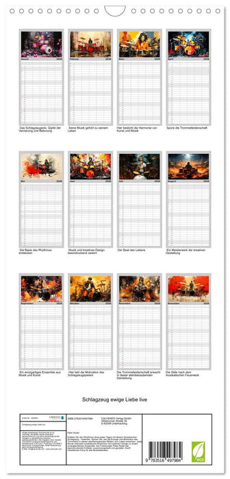 Schlagzeug ewige Liebe live (CALVENDO Familienplaner 2026)
