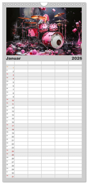 Schlagzeug ewige Liebe live (CALVENDO Familienplaner 2026)