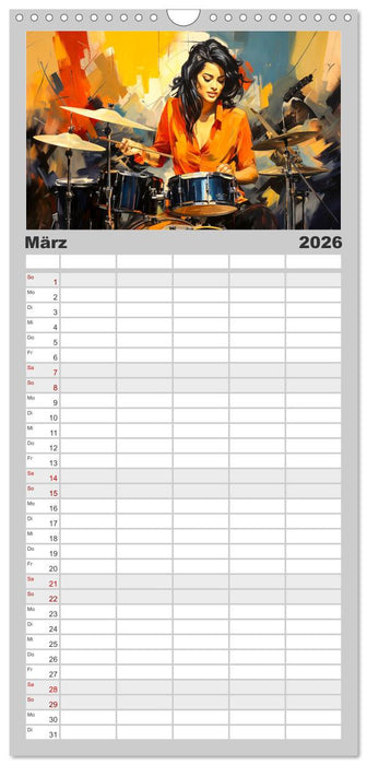 Schlagzeug ewige Liebe live (CALVENDO Familienplaner 2026)