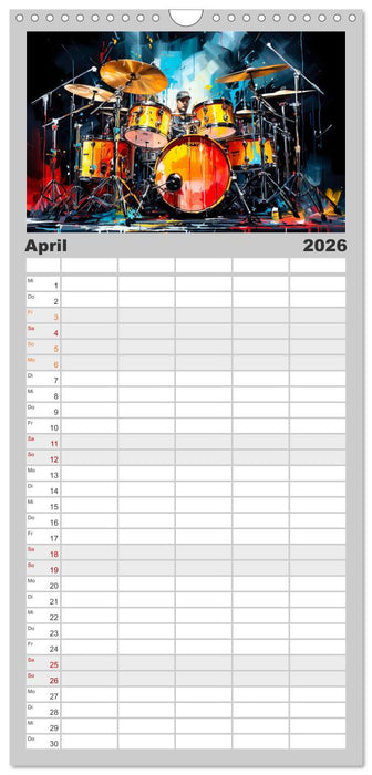 Schlagzeug ewige Liebe live (CALVENDO Familienplaner 2026)