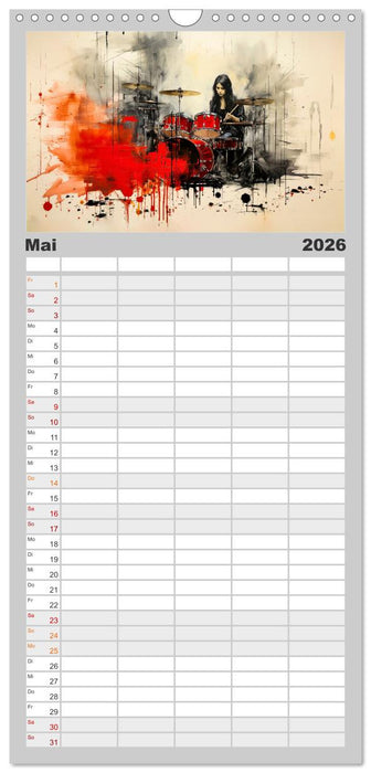 Schlagzeug ewige Liebe live (CALVENDO Familienplaner 2026)