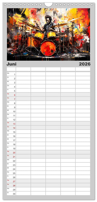 Schlagzeug ewige Liebe live (CALVENDO Familienplaner 2026)