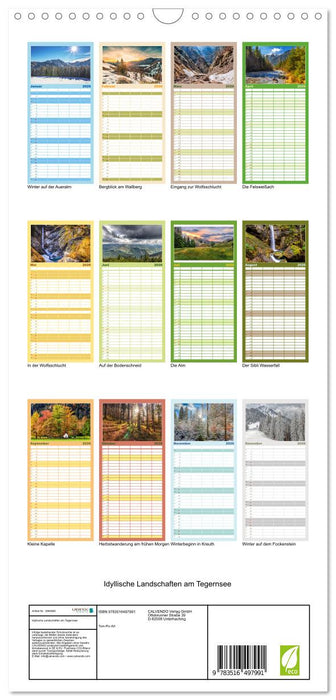 Idyllische Landschaften am Tegernsee (CALVENDO Familienplaner 2026)