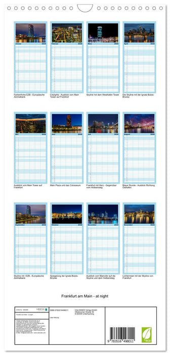 Frankfurt am Main - at night (CALVENDO Familienplaner 2026)
