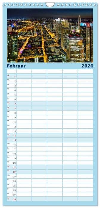 Frankfurt am Main - at night (CALVENDO Familienplaner 2026)