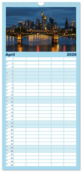 Frankfurt am Main - at night (CALVENDO Familienplaner 2026)