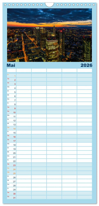Frankfurt am Main - at night (CALVENDO Familienplaner 2026)