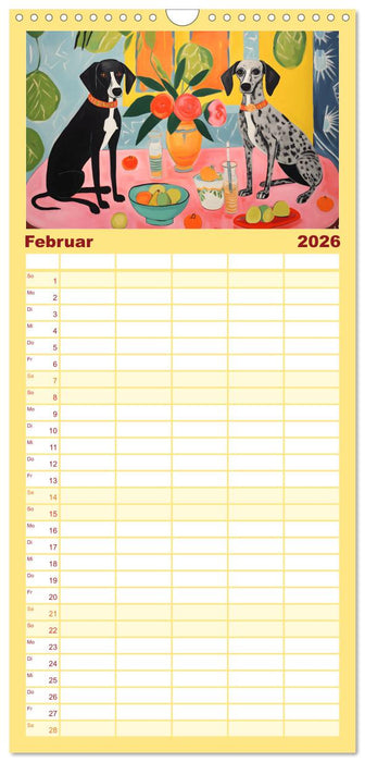 Hunde Kunstwerke - Hunde im Stil des Fauvismus künstlerisch gestaltet (CALVENDO Familienplaner 2026)