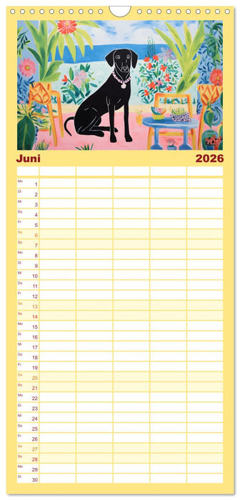 Hunde Kunstwerke - Hunde im Stil des Fauvismus künstlerisch gestaltet (CALVENDO Familienplaner 2026)