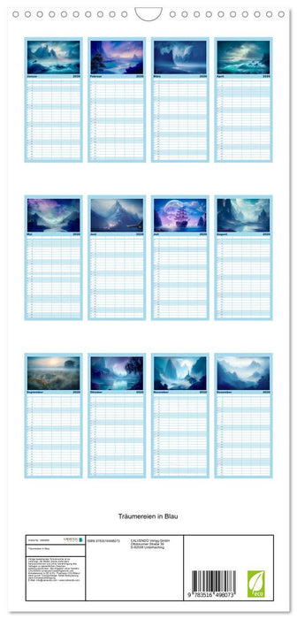 Träumereien in Blau (CALVENDO Familienplaner 2026)