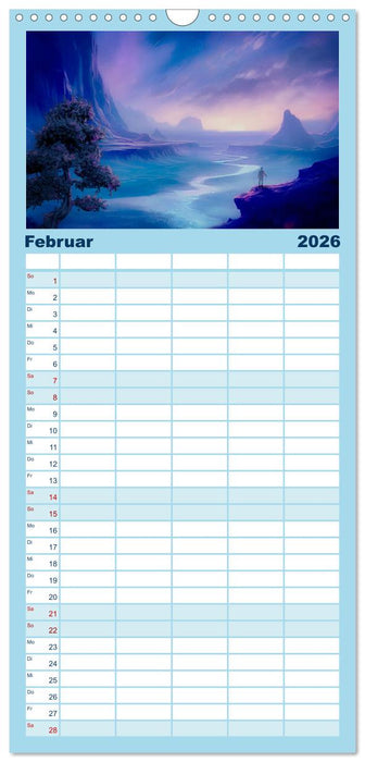 Träumereien in Blau (CALVENDO Familienplaner 2026)