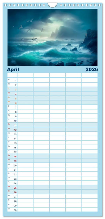 Träumereien in Blau (CALVENDO Familienplaner 2026)