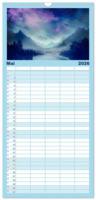 Träumereien in Blau (CALVENDO Familienplaner 2026)