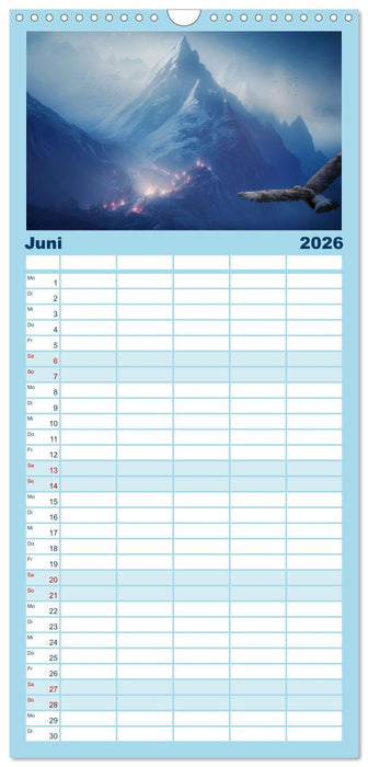 Träumereien in Blau (CALVENDO Familienplaner 2026)