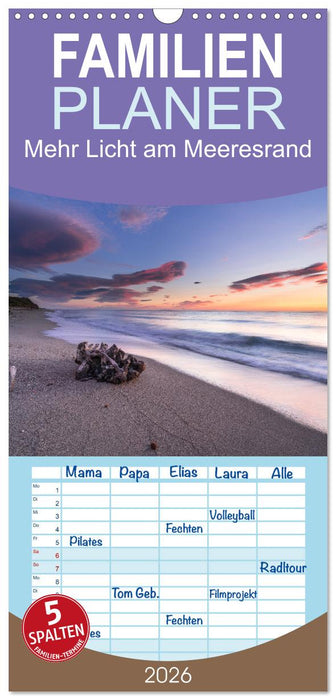 Mehr Licht am Meeresrand (CALVENDO Familienplaner 2026)