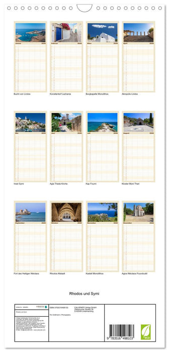 Rhodos und Symi (CALVENDO Familienplaner 2026)